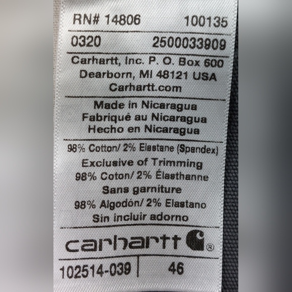 Carhartt Shorts Mens 46 Gray Rugged Flex Rigby Relaxed Fit Carpenter Stretch NWT - Picture 9 of 12